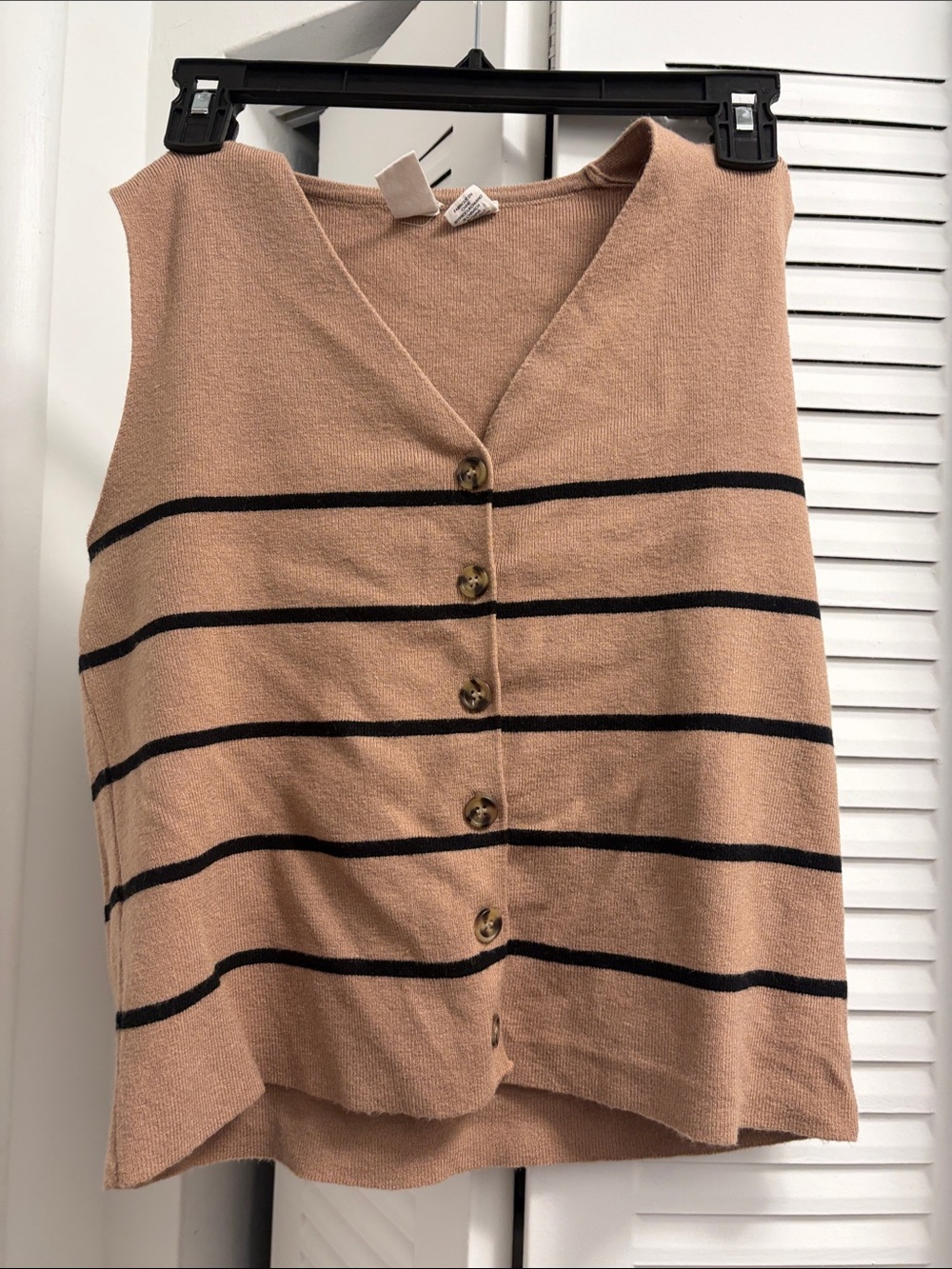 Striped Button-Front Sleeveless Knit Top and Stripped Skirt Set
